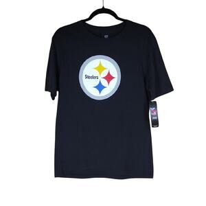 NWT NFL Pittsburgh Steelers Sports Athletic Black Short Sleeve Casual Tee Shirt